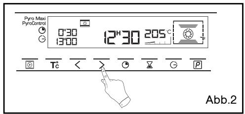 Pyro Maxi PyroControl 0°30 13°00 12°30 205 °C Tc < > P Abb.2