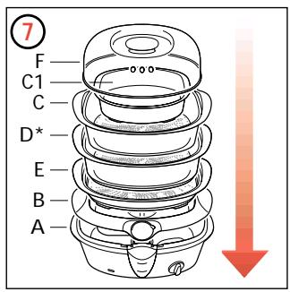 7 F— C1— C— D*— E— B— A—
