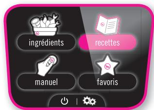 ingrédients recettes manuel favoris