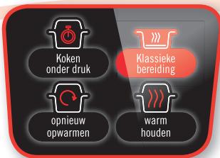 Koken onder druk Klassieke bereiding opnieuw opwarmen warm houden