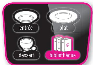 entrée plat dessert bibliothèque