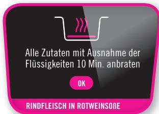 Alle Zutaten mit Ausnahme der Flüssigkeiten 10 Min. anbraten OK RINDFLEISCH IN ROTWEINSOBE