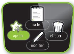ajouter ma liste effacer modifier