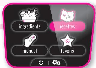 ingrédients recettes manuel favoris