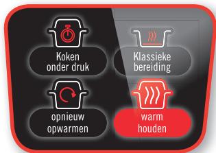 Koken onder druk Klassieke bereiding opnieuw opwarmen warm houden