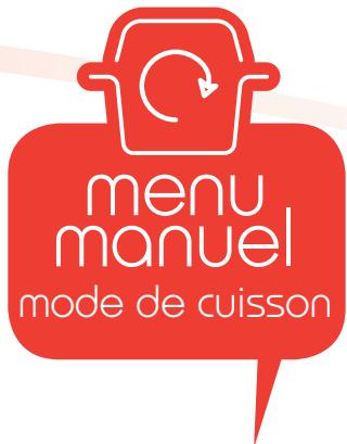 menu manuel mode de cuisson