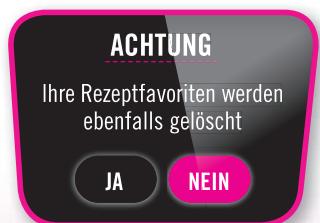 ACHTUNG Ihre Rezeptfavoriten werden ebenfalls gelöscht JA NEIN