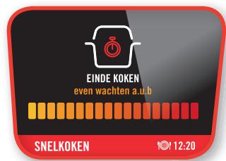 EINDE KOKEN even wachten a.u.b SNELKOKEN 12:20