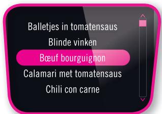 Balletjes in tomatensaus Blinde vinken Bœuf bourguignon Calamari met tomatensaus Chili con carne
