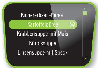 Kichererbsen-Püree Kartoffelpüree Krabbensuppe mit Mais Kürbissuppe Linsensuppe mit Speck