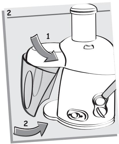 Diagram of a blender with labeled parts and directional arrows indicating process flow
