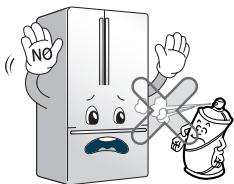 LG GR-F218ULJA - Ne pas utiliser de vaporisateur de produits inflammables près de l'appareil. - 1