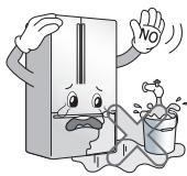 LG GR-F218ULJA - Ne pas installer le réfrigérateur dans un endroit humide ou susceptible d'être éclaboussé. - 1