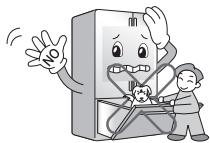 LG GR-F218ULJA - Ne pas mettre les mains à la base du réfrigérateur. - 3