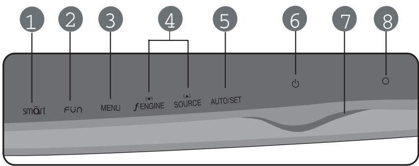 LG W2353V - Commandes du panneau - 1