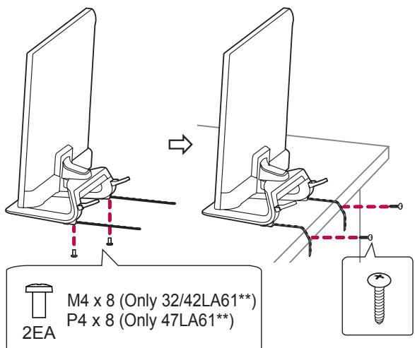 LG 42LN5400 - Securing the TV to a table - 2