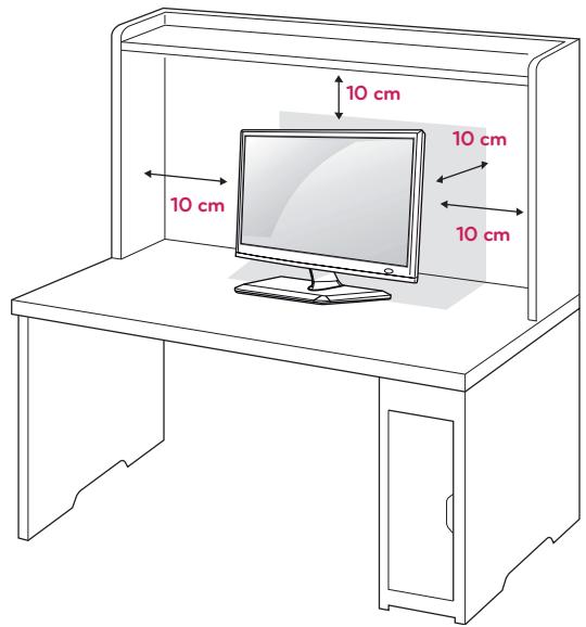 LG M1931D-PZ,  M2232D-PZ,  M2432D-PZ,  M2631D-PZ,  M2732D-PZ - Installation sur une table - 1