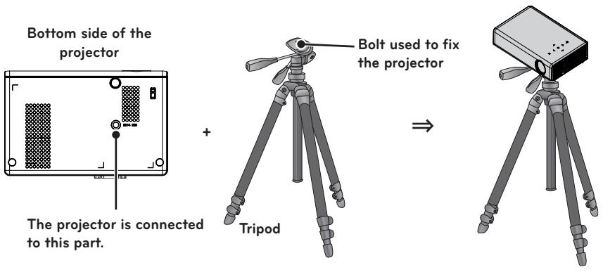 LG PB60G - How to Install the Projector Using a Tripod - 1