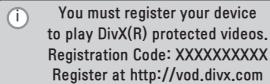 LG PB60G - Registering the DivX code - 2