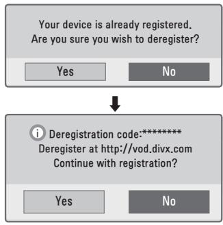 LG PB60G - To deregister the DivX code - 1