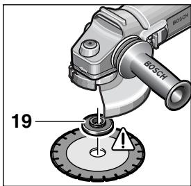 BOSCH PWS 9-125 CE - Flangia di alloggia- mento per mandrino portamola M 14 - 1