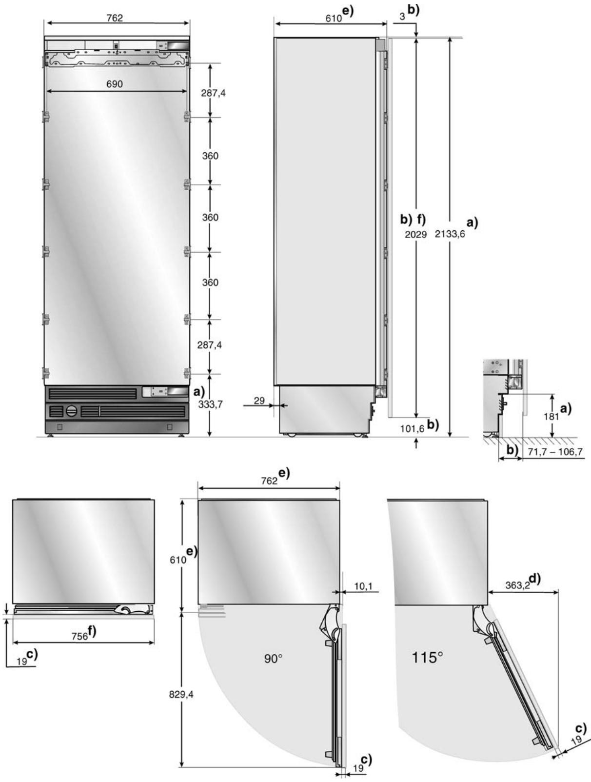 BOSCH FID24P00 - Appareils en 76,2 cm – Réfrigérateurs et congélateurs - 1