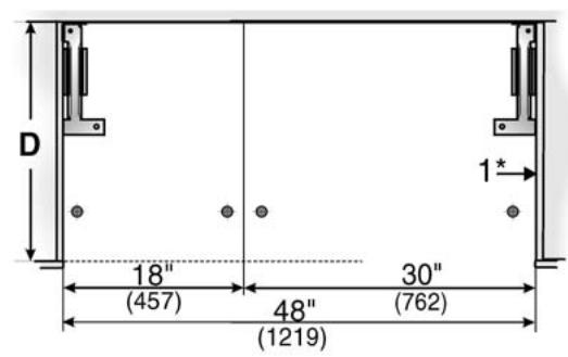 D 18" (457) 48" (1219) 30" (762) 1*