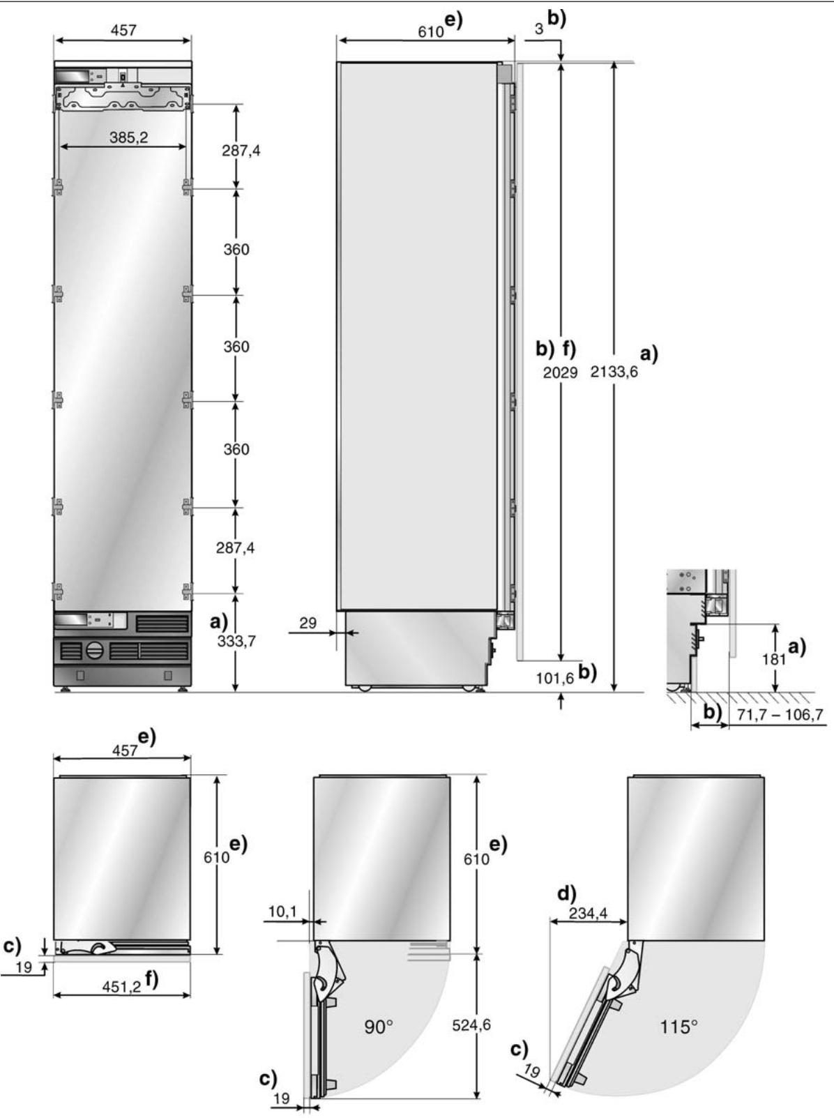 BOSCH FID24P30 - Dimensions des apparils - 1