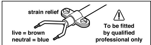 BOSCH PBH 2000 RE - WARNING! Important instructions for connecting a new 3-pin plug to the 2-wire cable. - 1