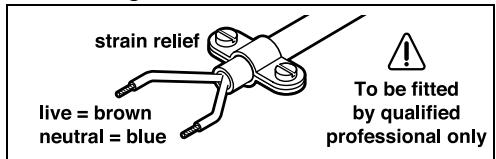 BOSCH PWS 720-125 - WARNING! Important instructions for connecting a new 3-pin plug to the 2-wire cable. - 1