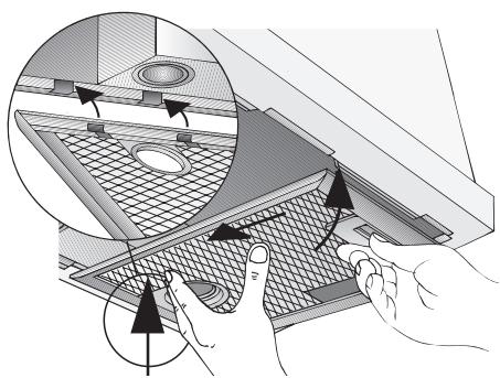 BOSCH DHL545SGB  - INSTALLATION INSTRUCTIONS - Sur les hottes aspirantes responsable des deux cassettes filtrantes: - 3