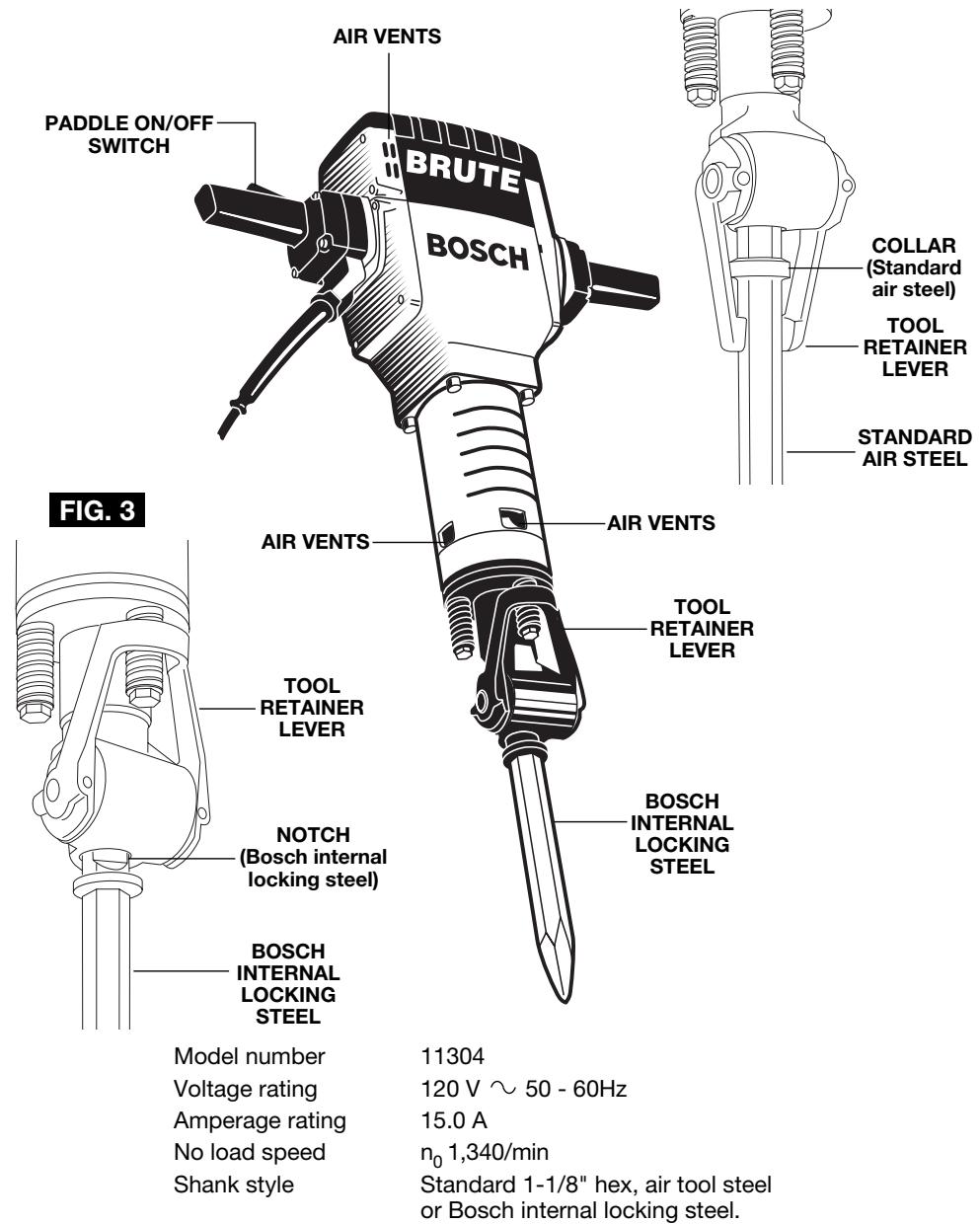BOSCH 11304 - A WARNING - 1