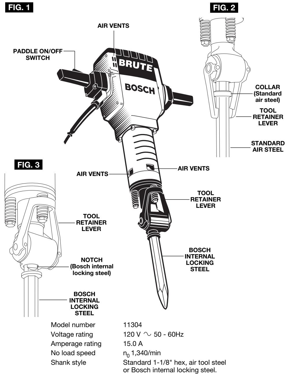 BOSCH 11304K - WARNING - 1