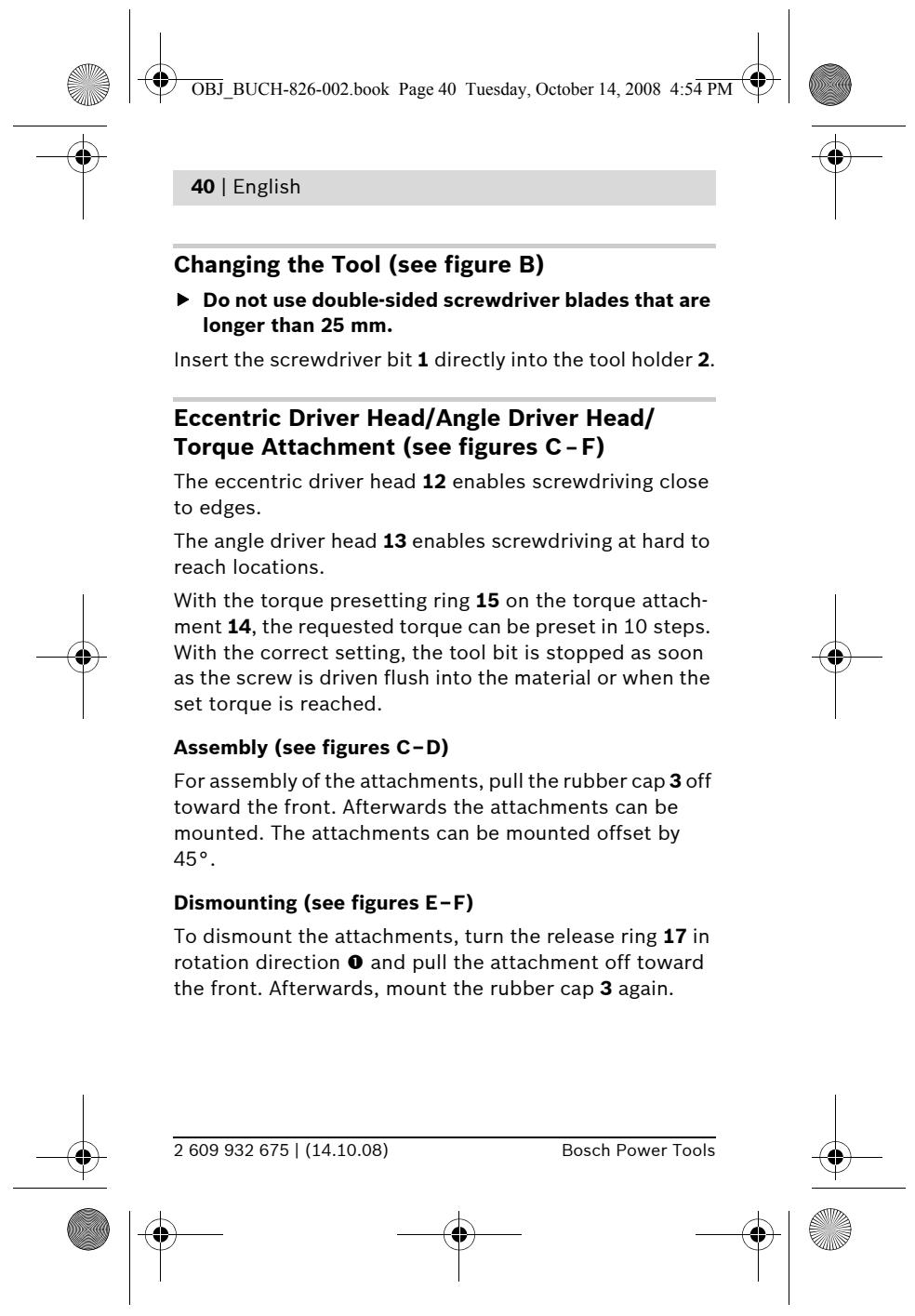 BOSCH IXO - Battery Charging (see figure A) - 11
