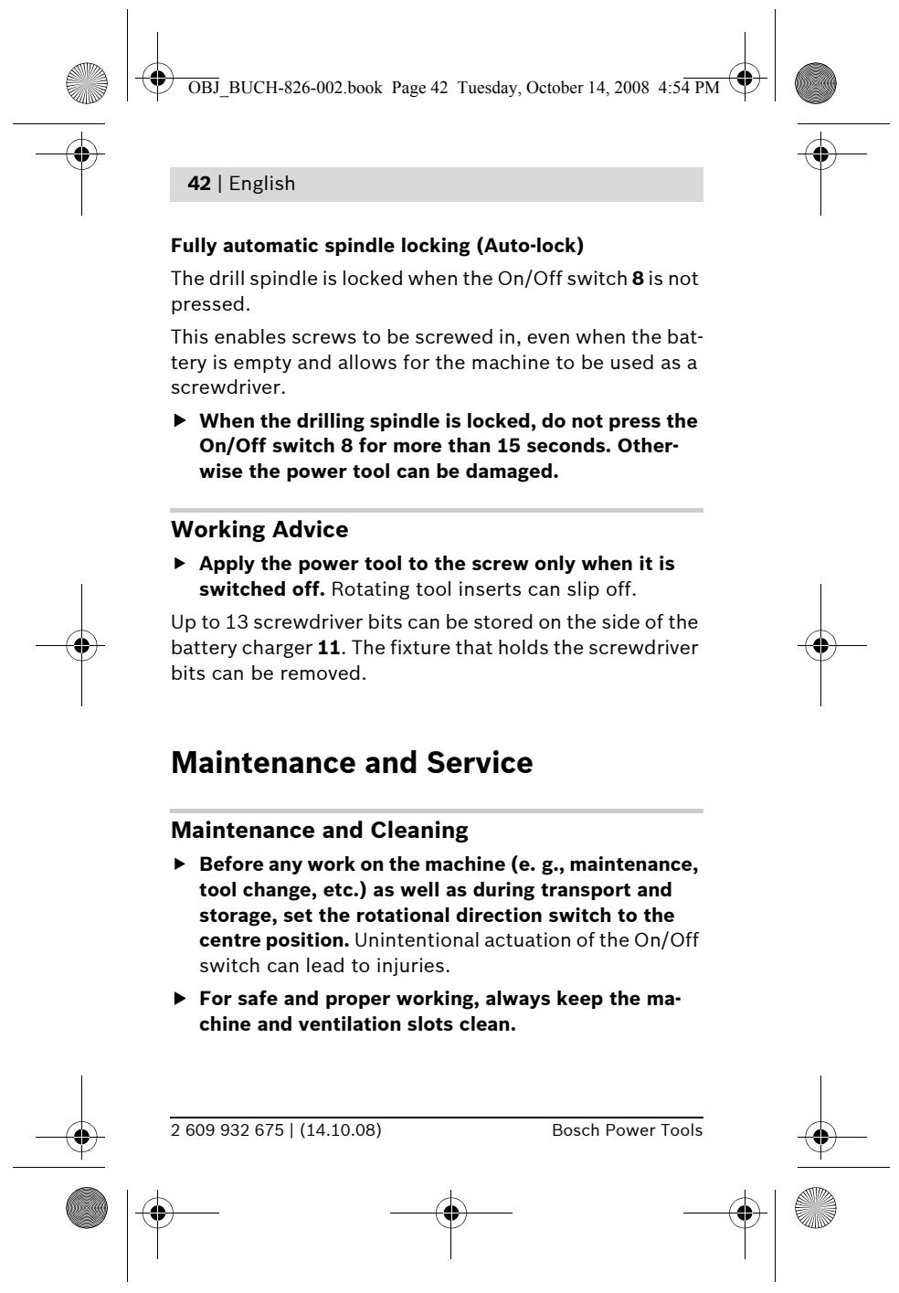 BOSCH IXO - Battery Charging (see figure A) - 13
