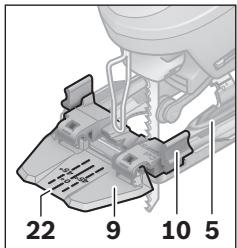 BOSCH PST750PEL,  PST 8000 PEL,  PST700E - Réglage de l'angle pour coupes biaises (voir figures D–E) - 1
