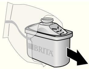 BOSCH THD2021 - FILTRINO - Preparar e colocar o cartucho de filtragem BRITA MAXTRA - 1