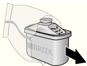 BOSCH THD2021 - FILTRINO - Preparación y colocacion del cartucho de filtro BRITA MAXTRA - 1