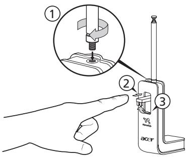 ACER ASPIRE 5610 - Pour installer l'antenne : - 1