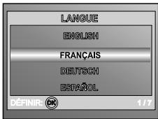 LANGUE ENGLISH FRANÇAIS DEUTSCH ESPAÑOL DÉFINIR 1/7