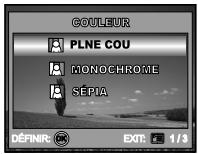 COULEUR PLNE COU MONochrome SEPIA DÉFINIR: EXT: 1/3