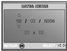 DATE& HEURE 10 / 10 / 2004 00 : 00 RETOUR: SELECT: