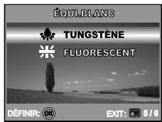 ÉQUI.BLANC TUNGSTÈNE FLUORESCENT DéFINIR: EXIT: 5/6
