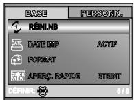 BASE PERSONN. RÉNI.NB DATE IMP ACTIF FORMAT APERC. RAPIDE EVENT DÉFINIR: 8/6