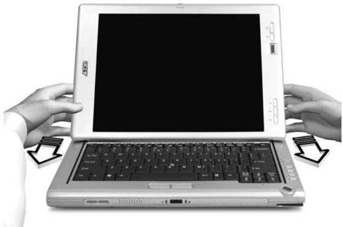 ACER TRAVELMATE-C210 - Conversion en mode tablette - 1