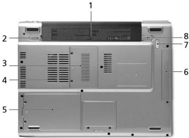 ACER TRAVELMATE-C210 - Vue de dessous - 1