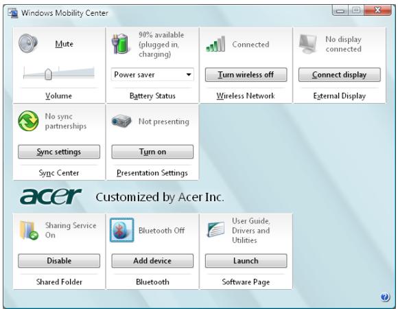 ACER TRAVELMATE-C210 - Windows Mobility Center - 1