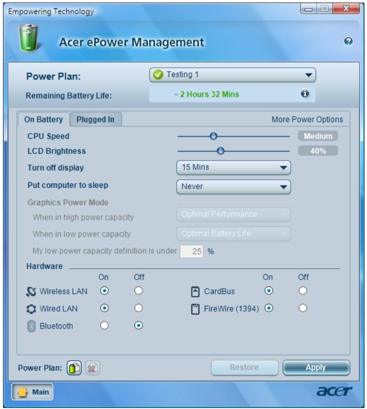 ACER TRAVELMATE-C210 - État de la batterie - 1