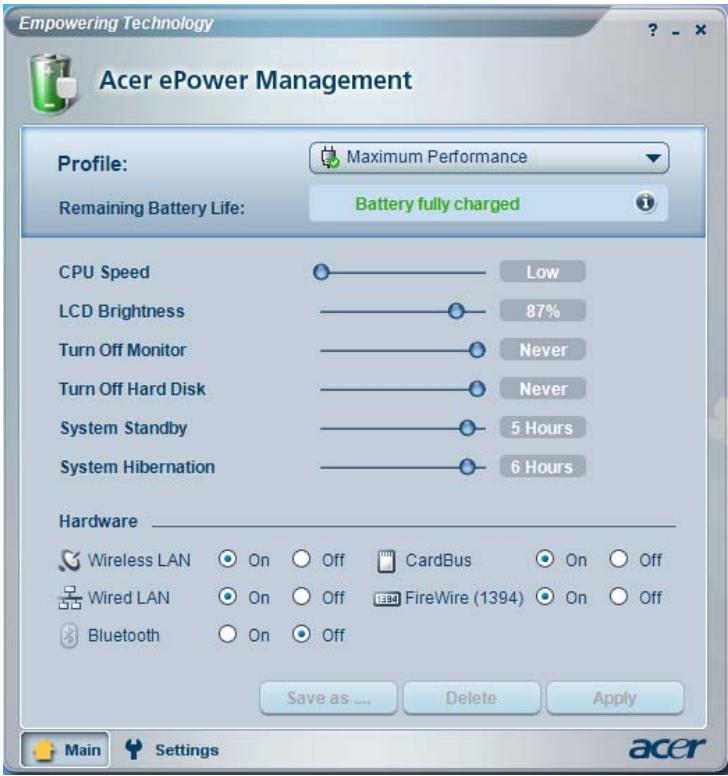 ACER FERRARI 5000 - État de la batterie - 1