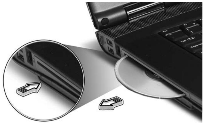 ACER FERRARI 5000 - Éjection du disque optique (CD ou DVD ou hd-dvd) - 1